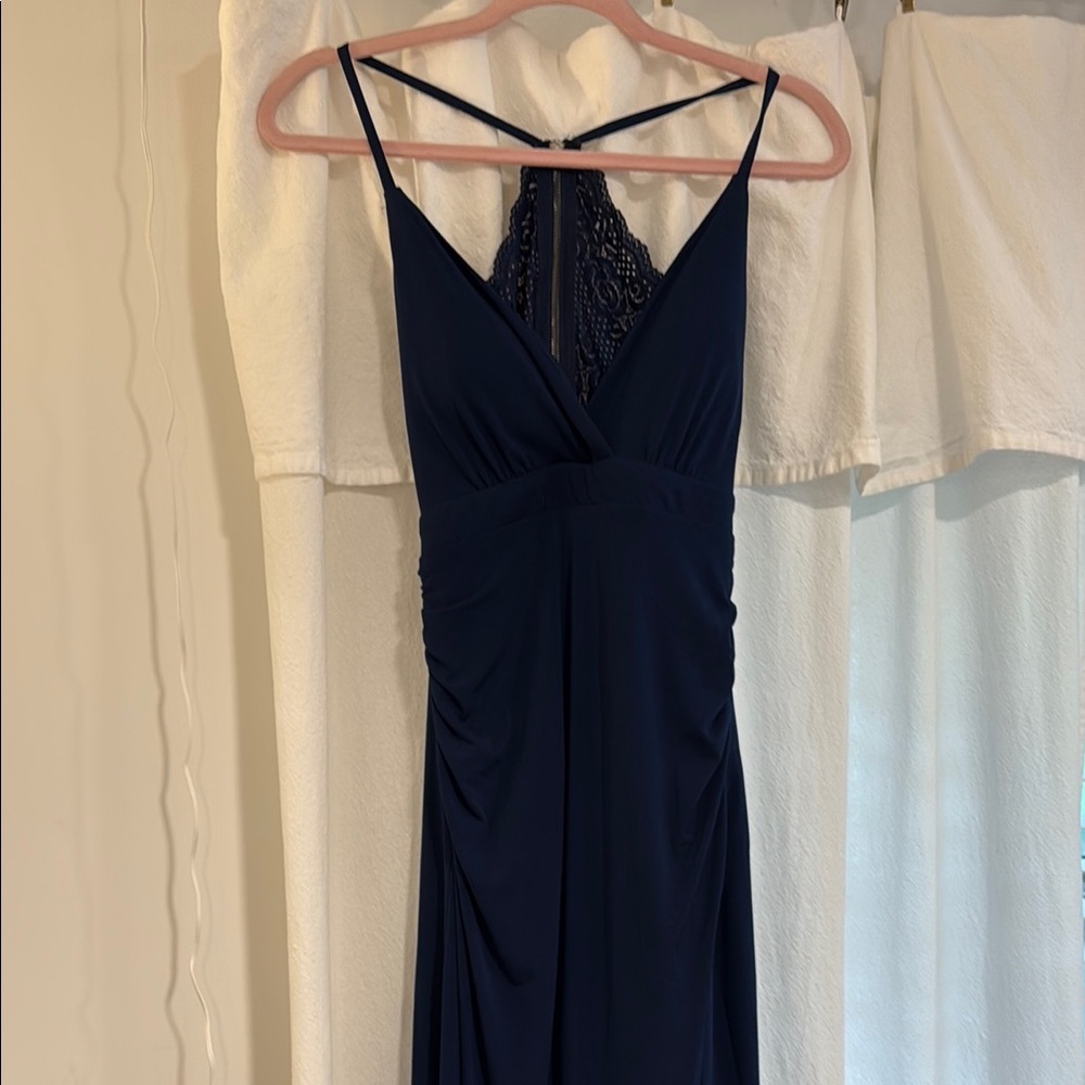 Xtraordinary Black Slip Dress Spaghetti Strap Plunge